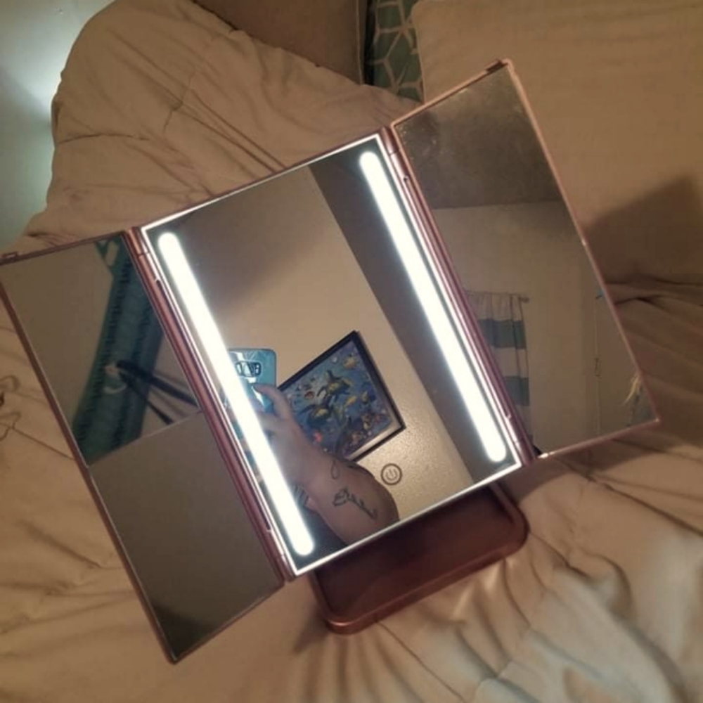 Rose gold light mirror fancii